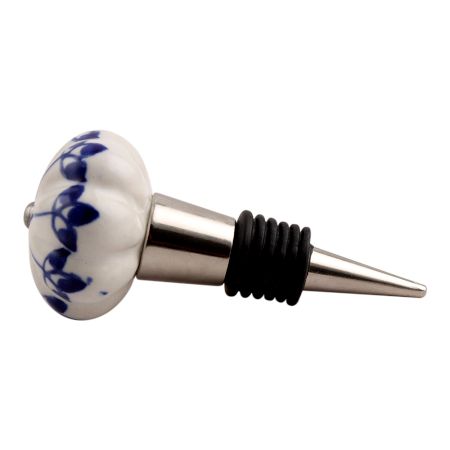 Blue Shamrock Ceramic Wine Stopper (Pack Of One Piece)